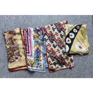 Scarf Lot 5 Mixed Brands Womens One Size Silky Floral Rectangle Square *READ